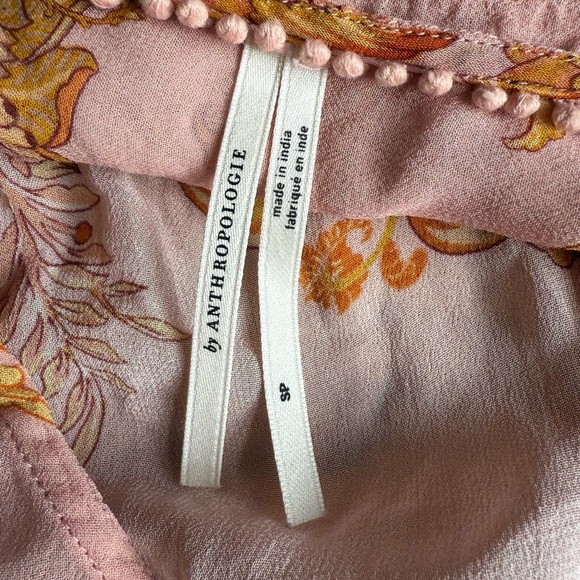 Anthropologie Sheer Ruffled Tunic Blouse Size Small - Picture 8 of 9